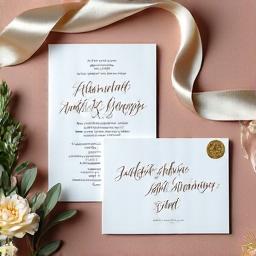 Invitations de mariage en calligraphie de luxe personnalisées